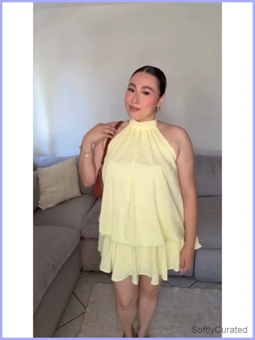 Chiffon Halter Drop Waist Flowy Mini Dress - Wedding Guest
